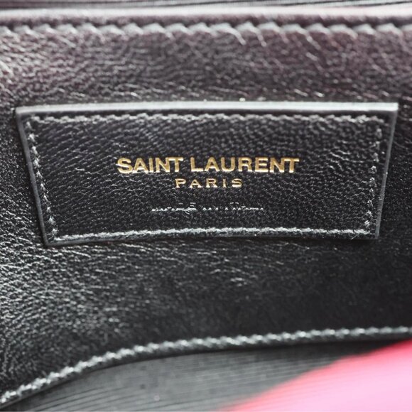 Yves Saint Laurent  Kate Small Pebbled Leather Chain Crossbody Bag Pink - Picture 13 of 14